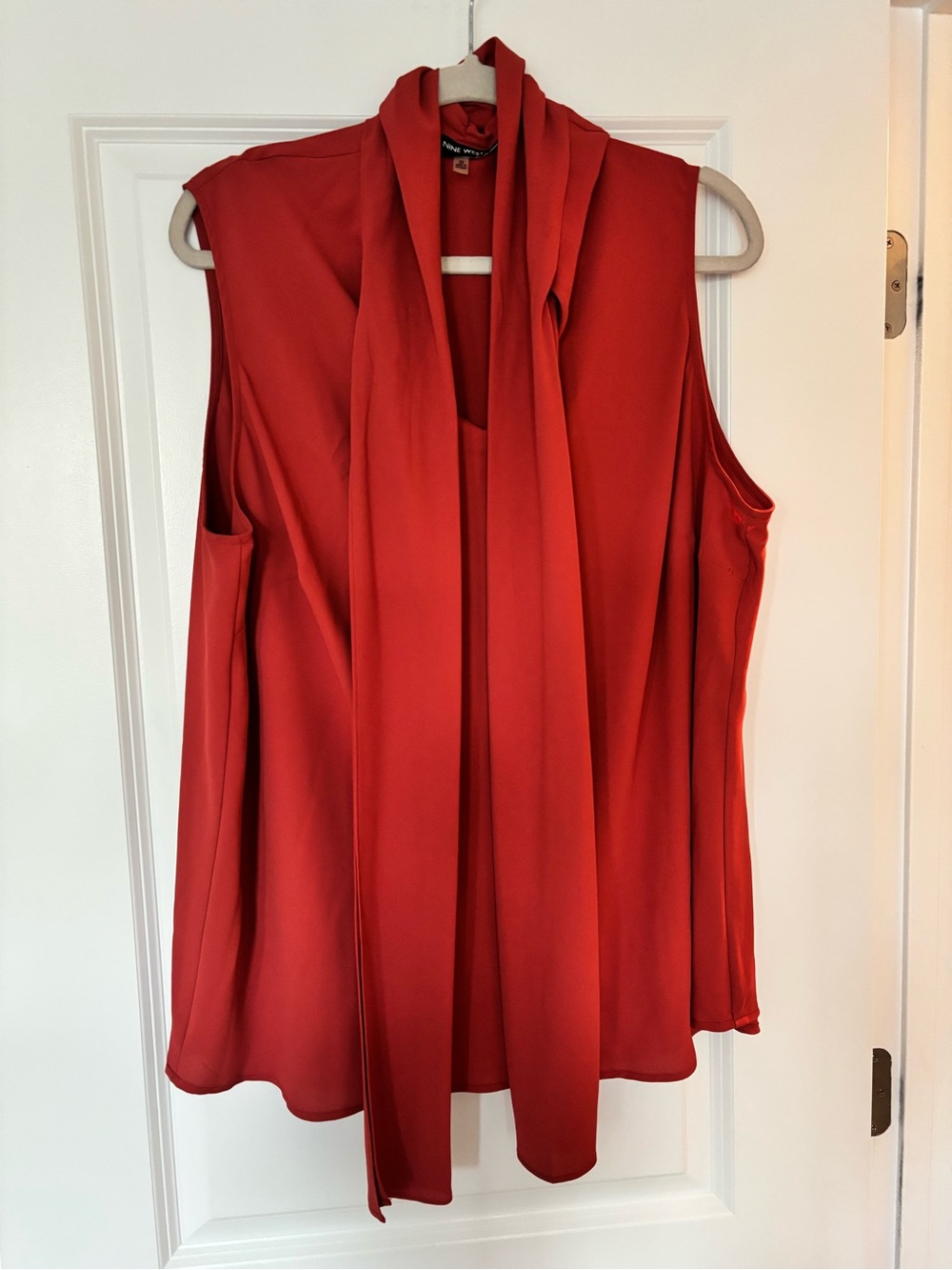 Nine West Red Sleeveless Tie-Neck Camisole